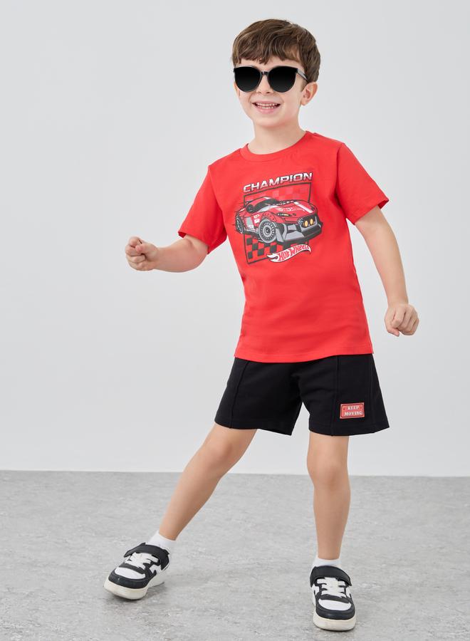 Styli Styli Printed Drawstring Shorts with Pintuck Detail  - Image 2