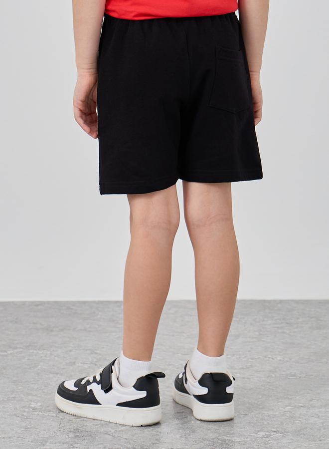 Styli Styli Printed Drawstring Shorts with Pintuck Detail  - Image 4