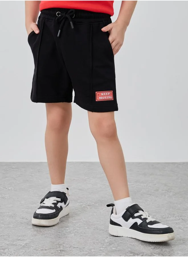 ستايلي Styli Printed Drawstring Shorts with Pintuck Detail