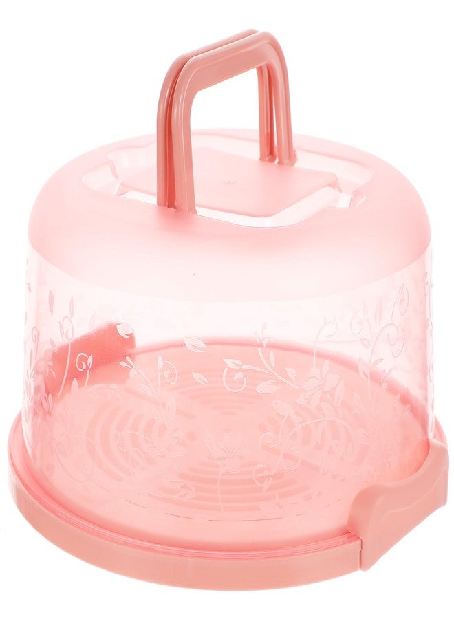 Amosfun 9.84 Inch Portable Cake Carrier with Handle Buckle Seal Round Cake Box Container Lightweight Cupcake Holder Tray for Dessert Transport - Image 1