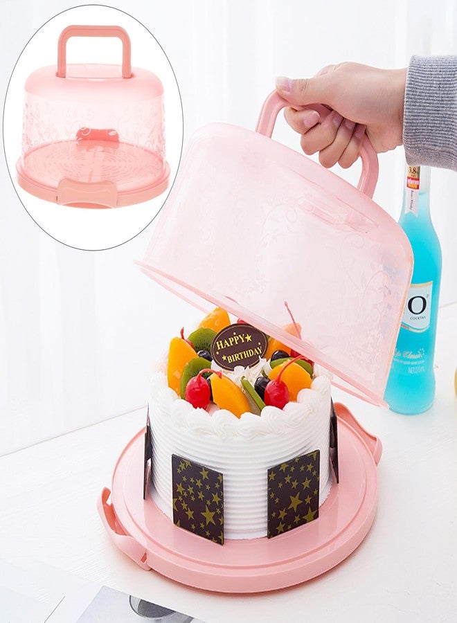 Amosfun 9.84 Inch Portable Cake Carrier with Handle Buckle Seal Round Cake Box Container Lightweight Cupcake Holder Tray for Dessert Transport - Image 5