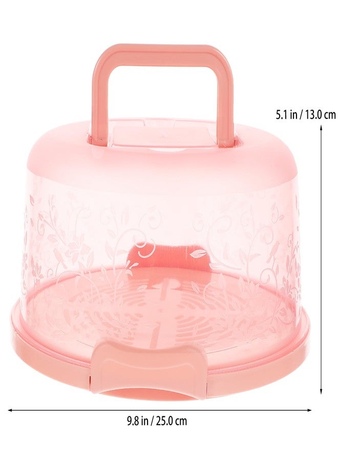 Amosfun 9.84 Inch Portable Cake Carrier with Handle Buckle Seal Round Cake Box Container Lightweight Cupcake Holder Tray for Dessert Transport - Image 2