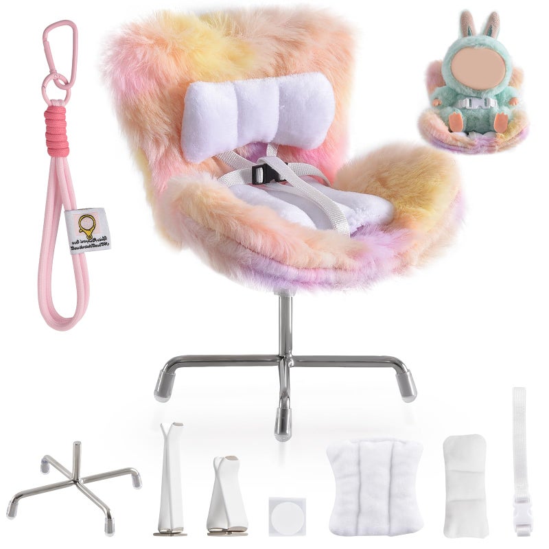 Ciunura Doll Car Seat Compatible with Bubudoll, Small Seat for 10-17cm Blind Box Toys, Including Air Vent Clip, Desktop Stand, Adjustable Safety Strap, Airflow-Friendly Design, Ideal Car Decor Gifts - Image 1