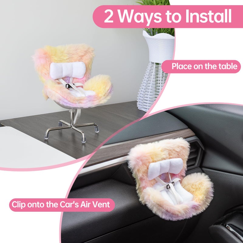 Ciunura Doll Car Seat Compatible with Bubudoll, Small Seat for 10-17cm Blind Box Toys, Including Air Vent Clip, Desktop Stand, Adjustable Safety Strap, Airflow-Friendly Design, Ideal Car Decor Gifts - Image 3