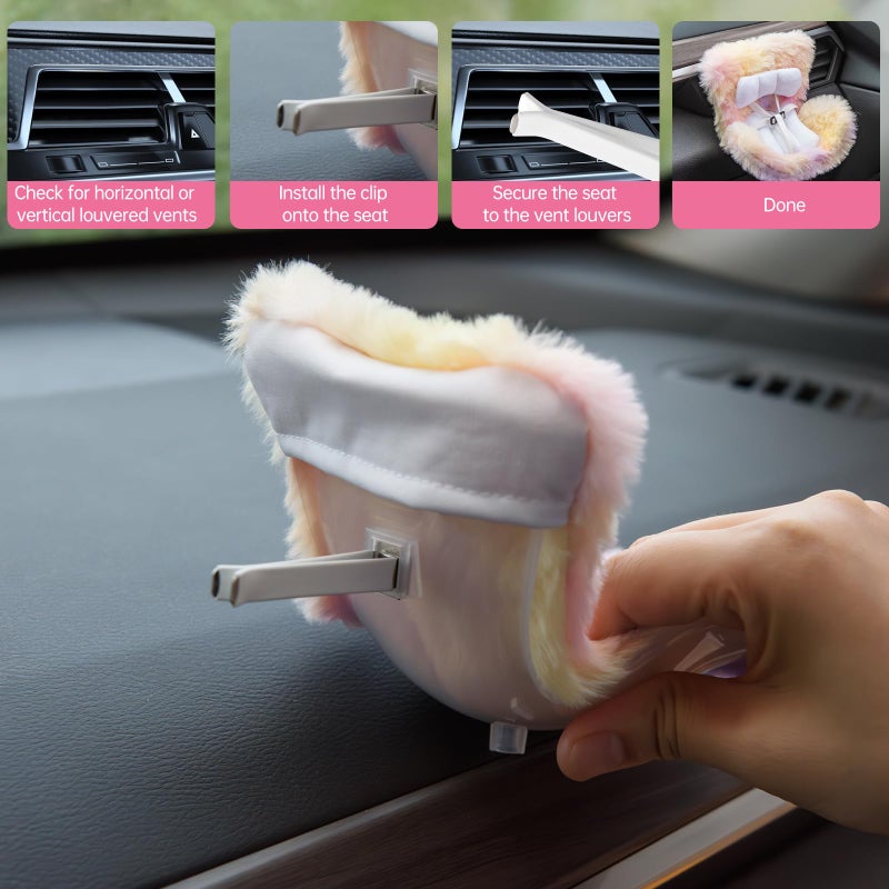 Ciunura Doll Car Seat Compatible with Bubudoll, Small Seat for 10-17cm Blind Box Toys, Including Air Vent Clip, Desktop Stand, Adjustable Safety Strap, Airflow-Friendly Design, Ideal Car Decor Gifts - Image 4
