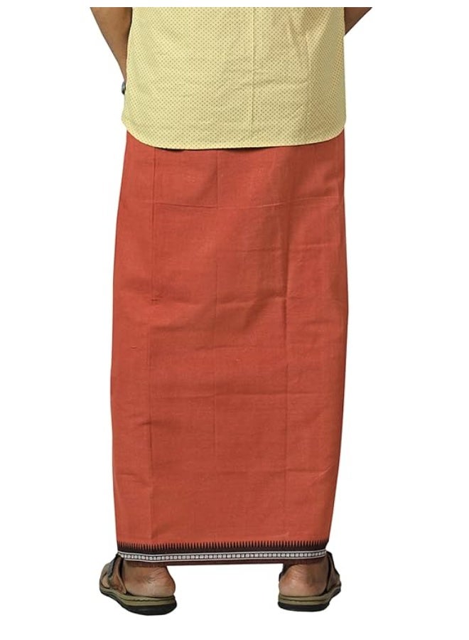 PRAKASAM COTTON Mens Cotton Single Colour Casual Style Thalapathi Border Dhoties For Mens/Fine Quality Single Dhoties For Men's - Image 3