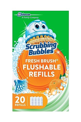 Scrubbing Bubbles Flushable Toilet Bowl Wand Cleaner Refills Fresh Brush Cleaner Toilet Refill Pads Removes Limescale Odors Citrus Scent 20 Count Pack of 1 - Image 2
