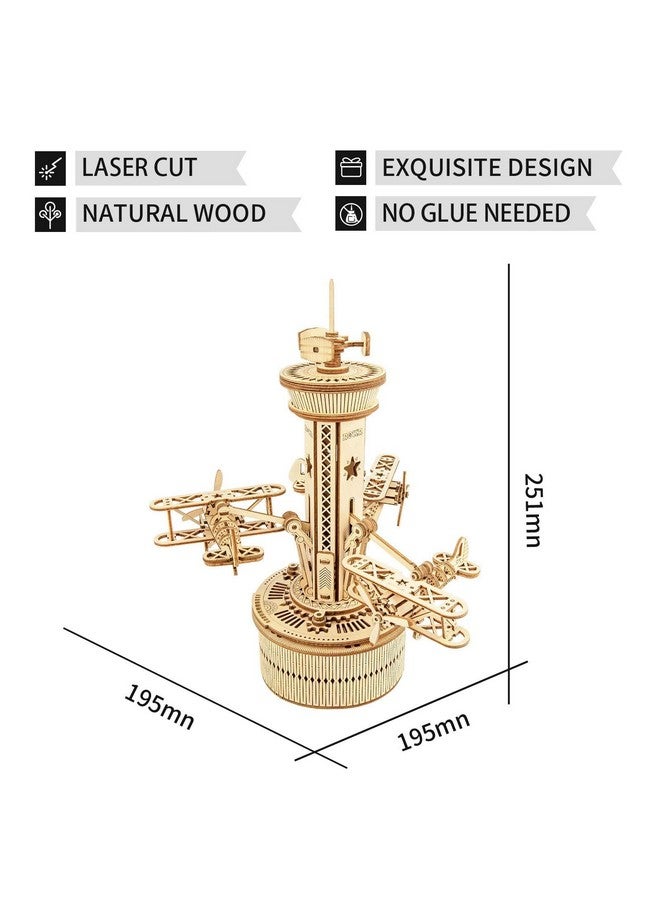 ROKR 3D Wooden Puzzle Mechanical Music Box,Diy Aircraft Model Kits To Build,Best Toy Gift For Kids/Teens/Adults On Birthday,Decoration For Room - Image 4