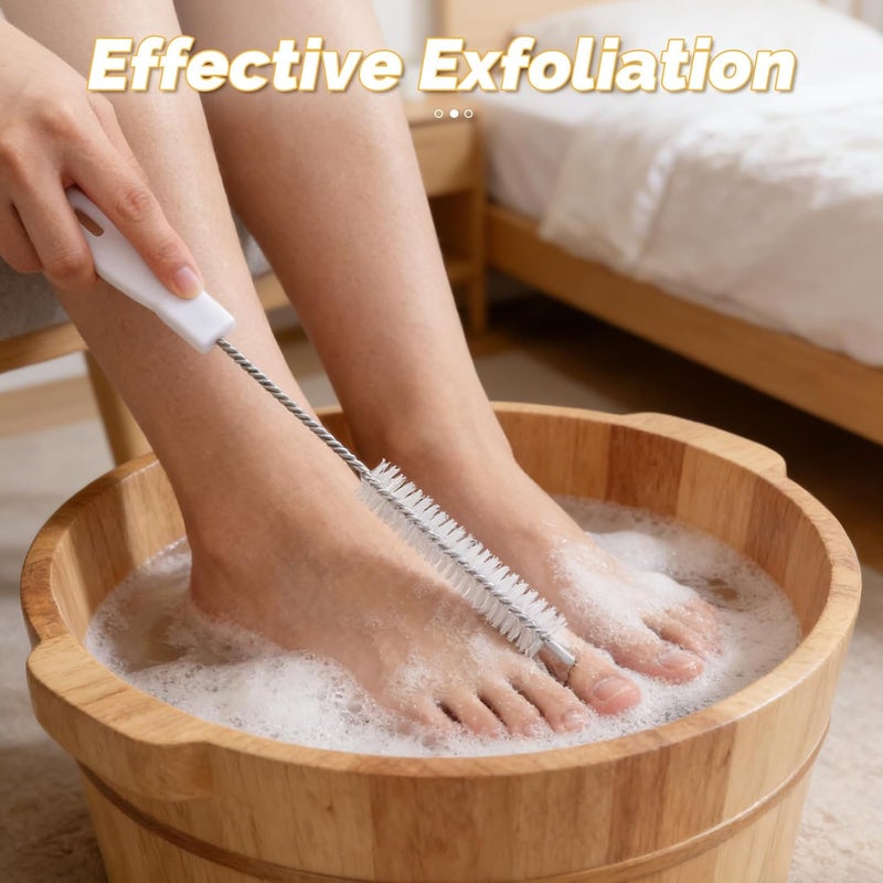 6pcs Foot and Toe Cleaning Brush with Long Handle - Between Toes Shower Scrubber for Feet - Soft Bristle Exfoliating Scrubber for Dead Skin Removal - Image 3