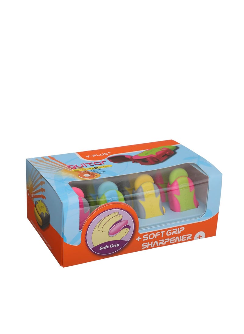 YPlus Y Plus Sx1302-01 Guitar Single Hole Sharpener And Eraser- Assorted Colors- Pack Of 12 Pieces - Image 3