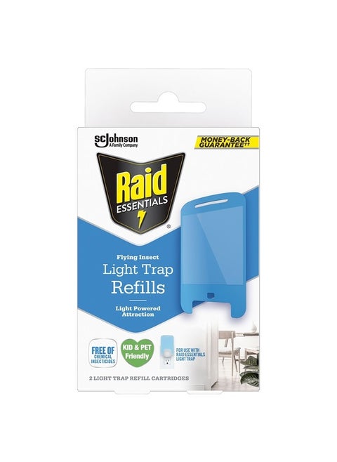 Essentials Flying Insect Light Trap Refills, 2 Light Trap Refill Cartridges, Featuring Light Powered Attraction
