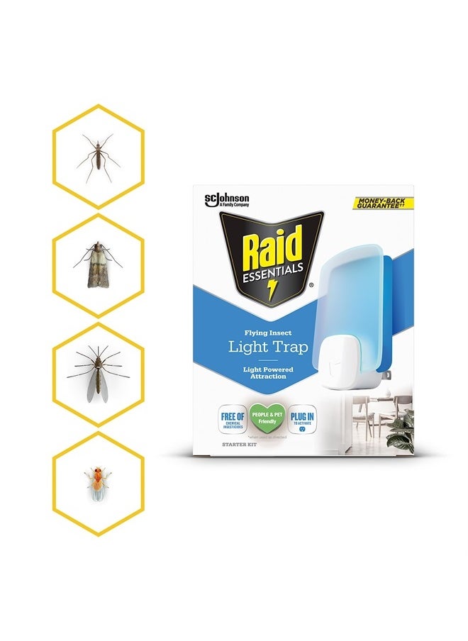 Essentials Flying Insect Light Trap Refills, 2 Light Trap Refill Cartridges, Featuring Light Powered Attraction