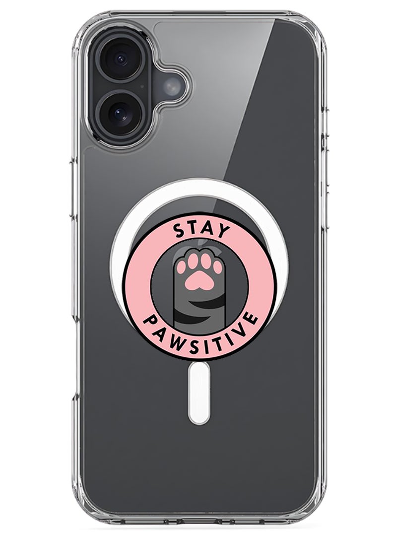 Theodor Magnetic Case for Apple iPhone 17 Compatible with MagSafe Wireless Charging, Shockproof Phone Bumper Cover - Stay Pawsitive 1 - Image 1