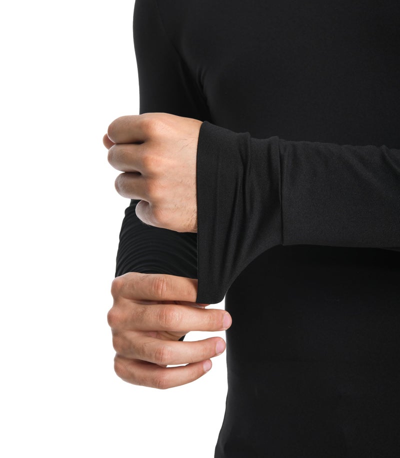 Comfneat Men's 3-Pack Thermal Undershirts Long Sleeve Base Layer (Black 3-Pack, L) - Image 5