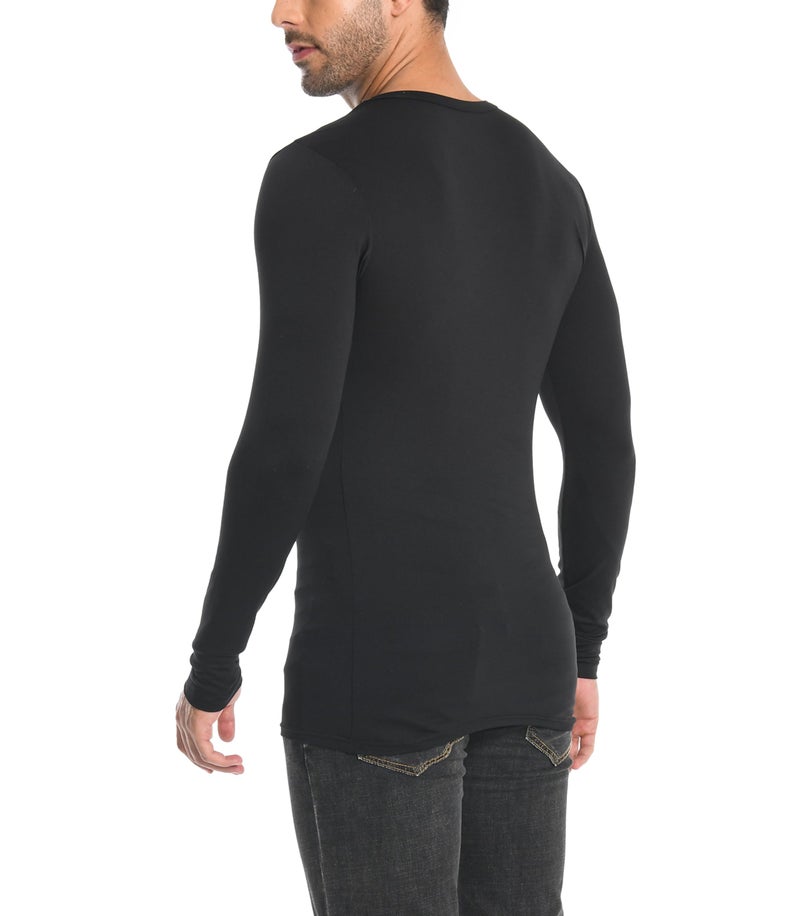 Comfneat Men's 3-Pack Thermal Undershirts Long Sleeve Base Layer (Black 3-Pack, L) - Image 4