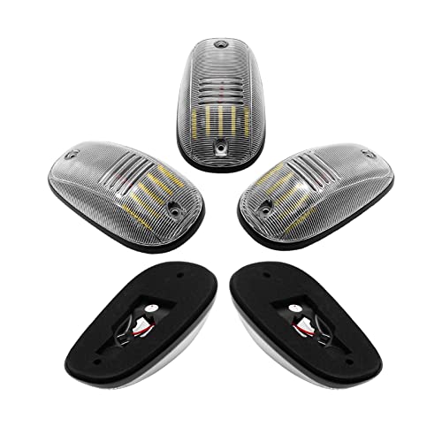 SHINEFIT 5PCS LED Cab Roof Lights Replacement for 2003-2018 Ram 1500 2500 3500/2011-2018 Ram 4500 5500 White Cab Clearance Lights for Truck Clear Lens Roof Top Running Lights - Image 4
