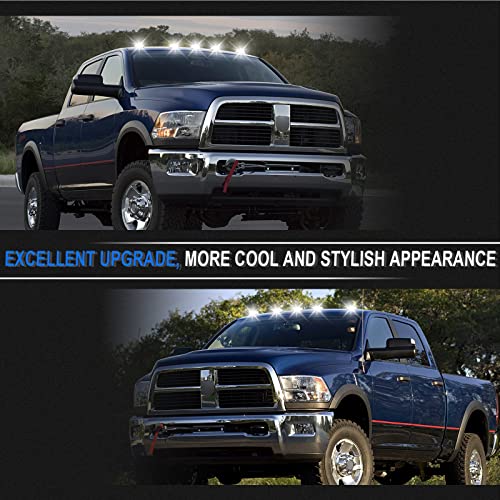 SHINEFIT 5PCS LED Cab Roof Lights Replacement for 2003-2018 Ram 1500 2500 3500/2011-2018 Ram 4500 5500 White Cab Clearance Lights for Truck Clear Lens Roof Top Running Lights - Image 3
