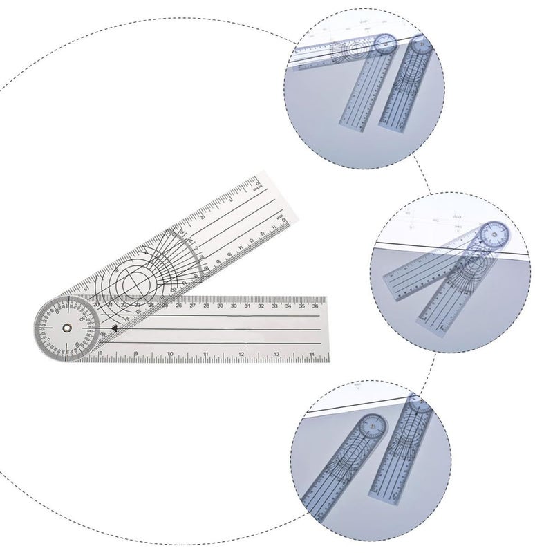 Medical PVC Rotary Goniometer Angle Ruler Protractor For Physical Therapy Joint Measurement Orthopedic Use Clear - Image 4