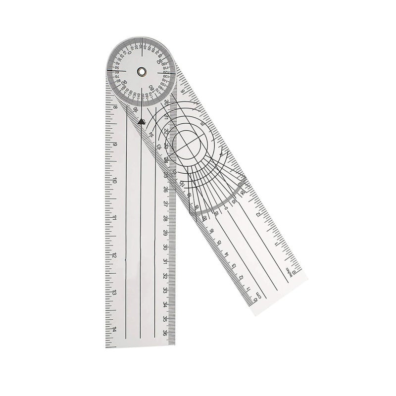 Medical PVC Rotary Goniometer Angle Ruler Protractor For Physical Therapy Joint Measurement Orthopedic Use Clear - Image 2