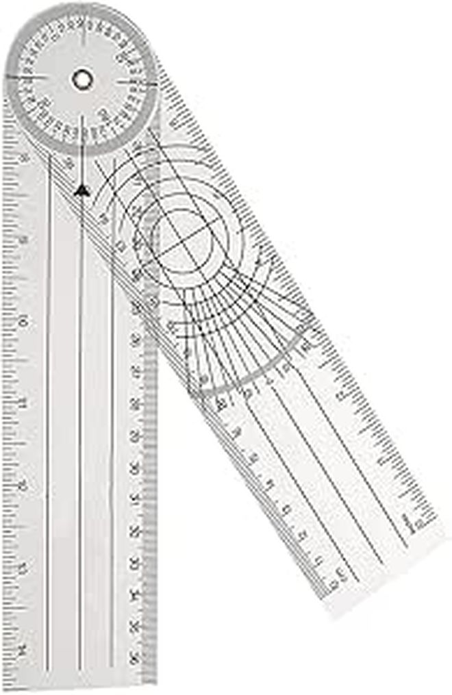 Medical PVC Rotary Goniometer Angle Ruler Protractor For Physical Therapy Joint Measurement Orthopedic Use Clear - Image 1