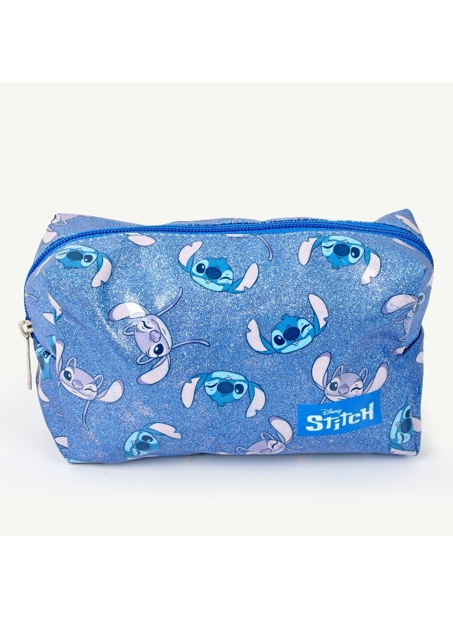 ديزني حقيبة تنظيم تجميل وسفر بتصميم ديزني ستيتش، مزوّدة بمحافظ لامعة وميدالية فرشاة صغيرة مع مرآة، منسّقة حصرياً من قبل شركة مي مي فاميلي ذ.م.م. - Image 4