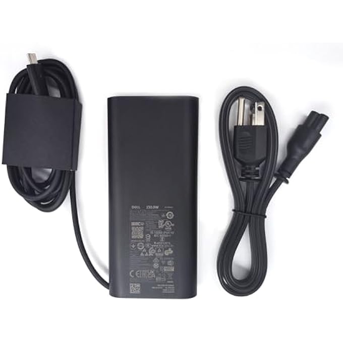rayihni شاحن لابتوب 130 واط USB نوع C (USB-C) محول طاقة AC - XPS 9730 9530، دقة 3570 3580 3581 5470 5480 3470 3480، ألين وير X14 R2، إنسبيرون 16 بلس 7630 - Image 1