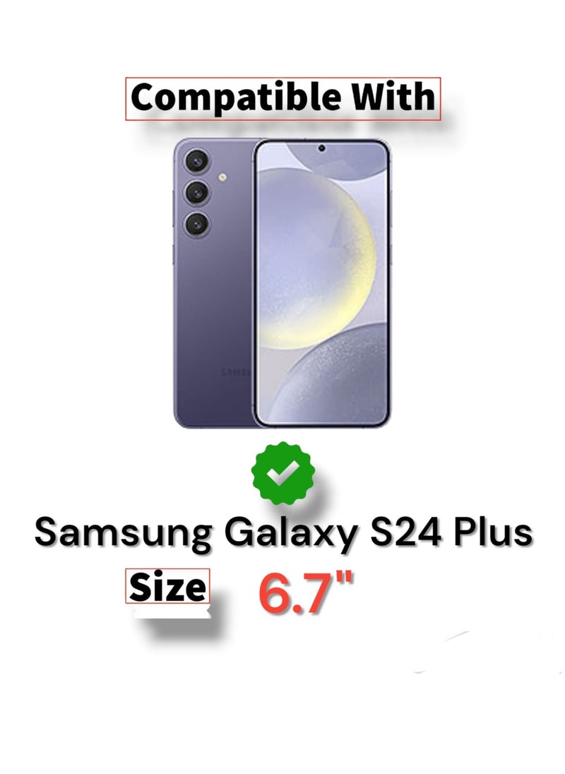 Generic For Samsung Galaxy S24 Plus Silicone Back Case with Leather Handle Wrist Strap ,Kickstand Back Feature Landscape and Portrait , Magnetic Holder Compatible Samsung Galaxy S24 Plus (6.7'') (Dark Blue)  - Image 2