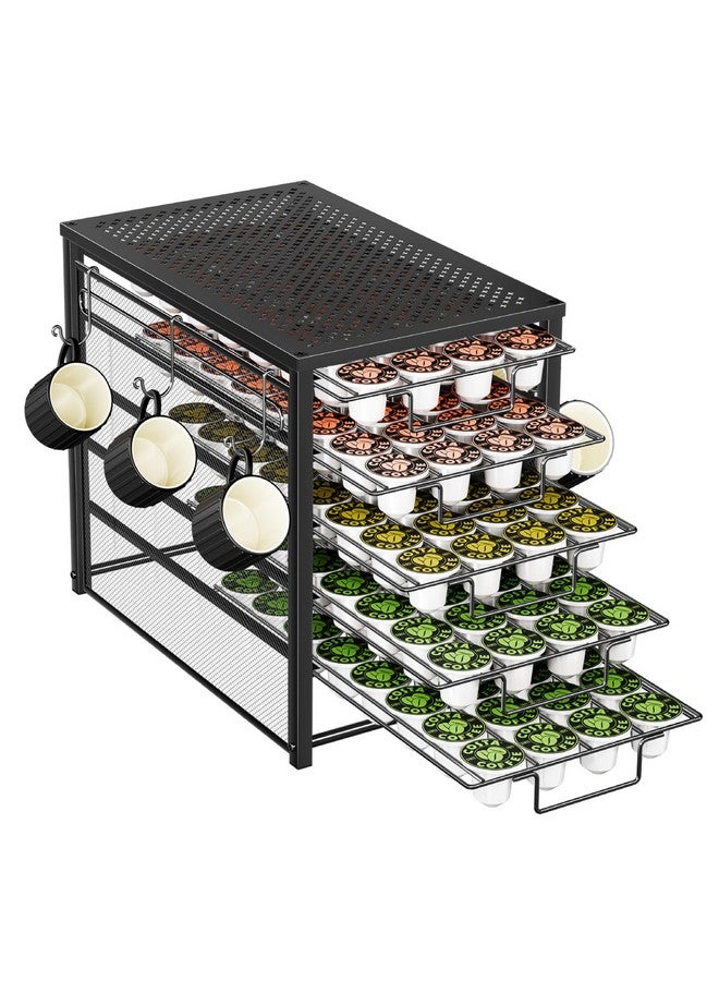Simple Trending 5 Tier Coffee Pod Holder for K Cup, 160 Pod Pack Capacity Rack, Metal, Black - Image 1
