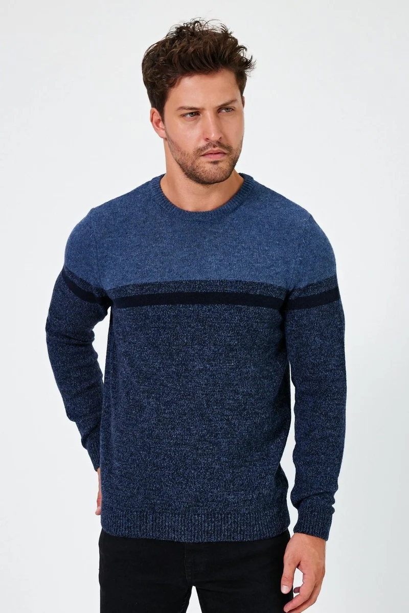 Alexander Gardi Alexandergardi Crew Neck Color Block Regular Fit Sweater (E24-EZE-09)
