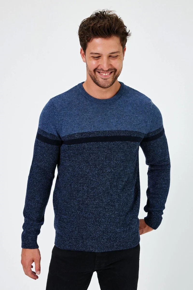 Alexander Gardi Alexandergardi Crew Neck Color Block Regular Fit Sweater (E24-EZE-09)