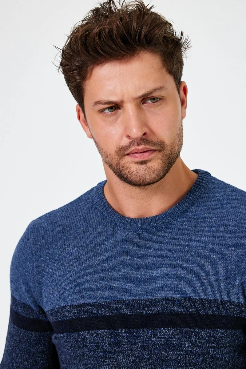 Alexander Gardi Alexandergardi Crew Neck Color Block Regular Fit Sweater (E24-EZE-09)