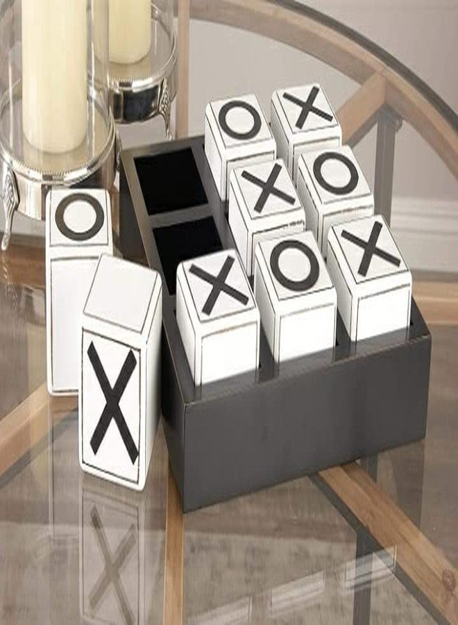 STAR CRAFT Wooden Tic Tac Board Game Handmade Noughts and Crosses TIK Tak Toe Pedagogical Board Wooden Zero Kata Game (Black and White) - Image 1