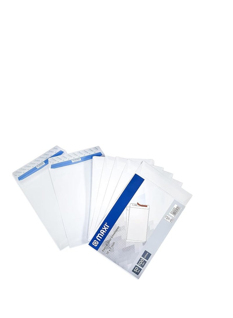 Maxi White Envelopes 100Gsm.10" X 7" Peel & Seal Pack Of 50Pc - Image 2