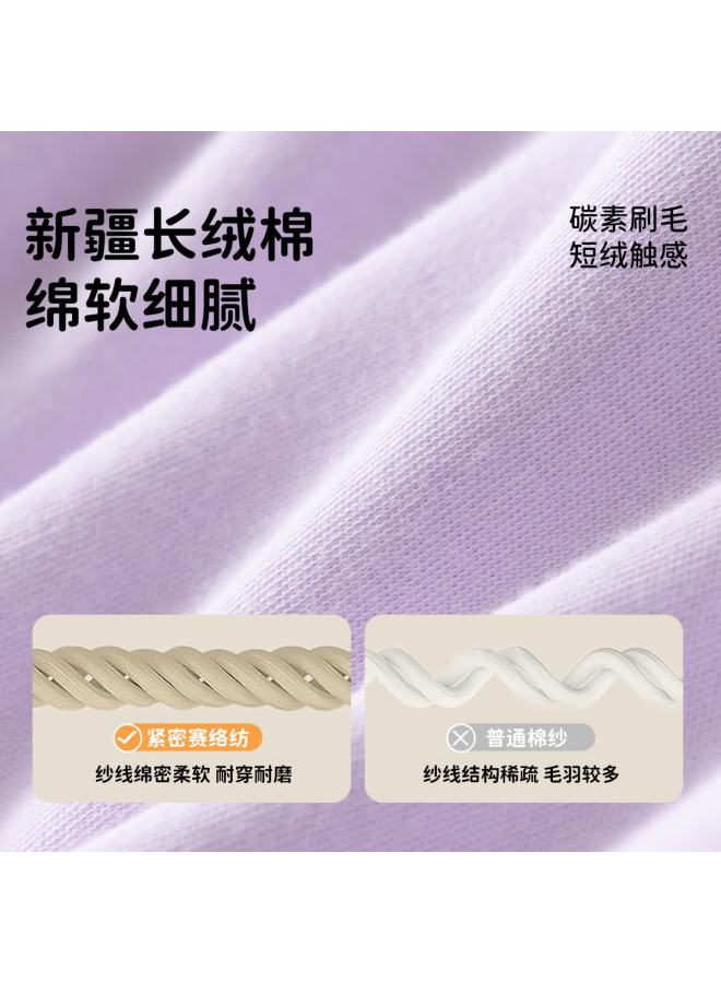 Dingguagua Girls' Junior High School Cotton Thermal Underwear Set Autumn Long Johns Purple Size 120