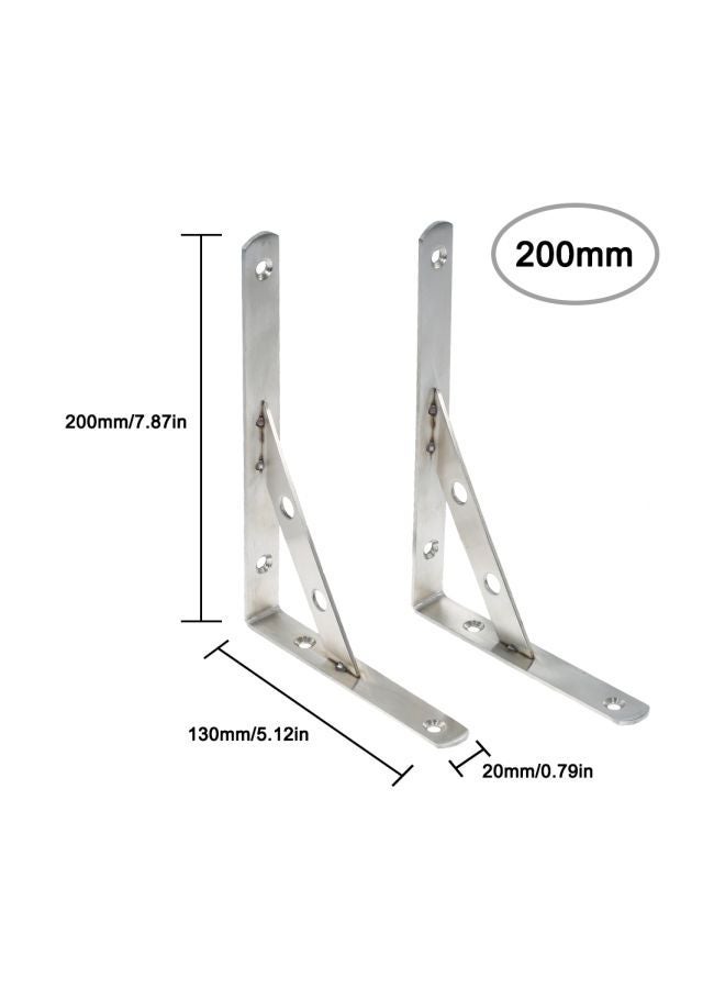 NIBEMINENT 2-Piece Support Bracket Silver 200mm  - Image 2