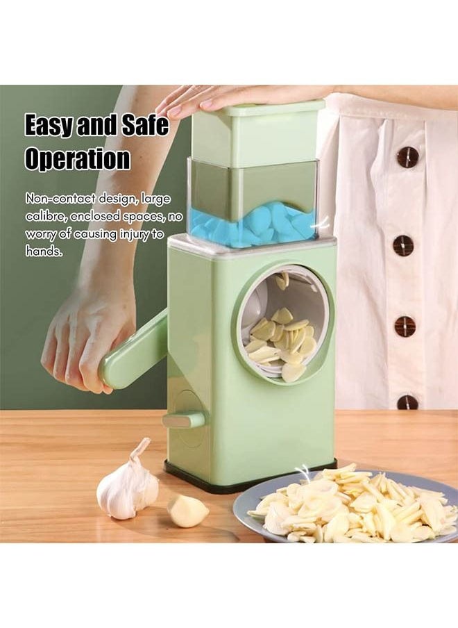 Arabest Multifunctional Vegetable Cutter Chopper Rotary Cheese Grater 3-in-1 Shredder Slicer Grinder Salad Maker Machine with Stainless Steel Roller Blades for Vegetable Fruit Nut  - Image 3