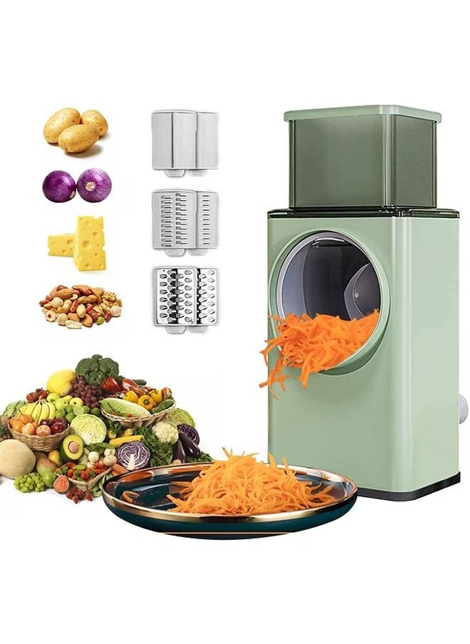 Arabest Multifunctional Vegetable Cutter Chopper Rotary Cheese Grater 3-in-1 Shredder Slicer Grinder Salad Maker Machine with Stainless Steel Roller Blades for Vegetable Fruit Nut  - Image 1