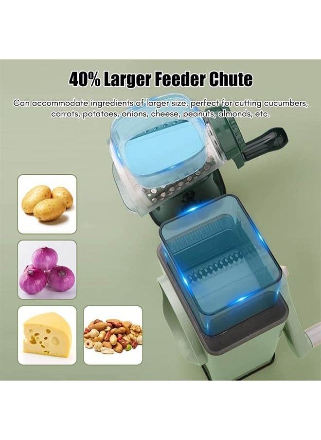 Arabest - Multifunctional Vegetable Cutter Chopper Rotary Cheese Grater 3-in-1 Shredder Slicer Grinder Salad Maker Machine with Stainless Steel Roller Blades for Vegetable Fruit Nut - Image 1