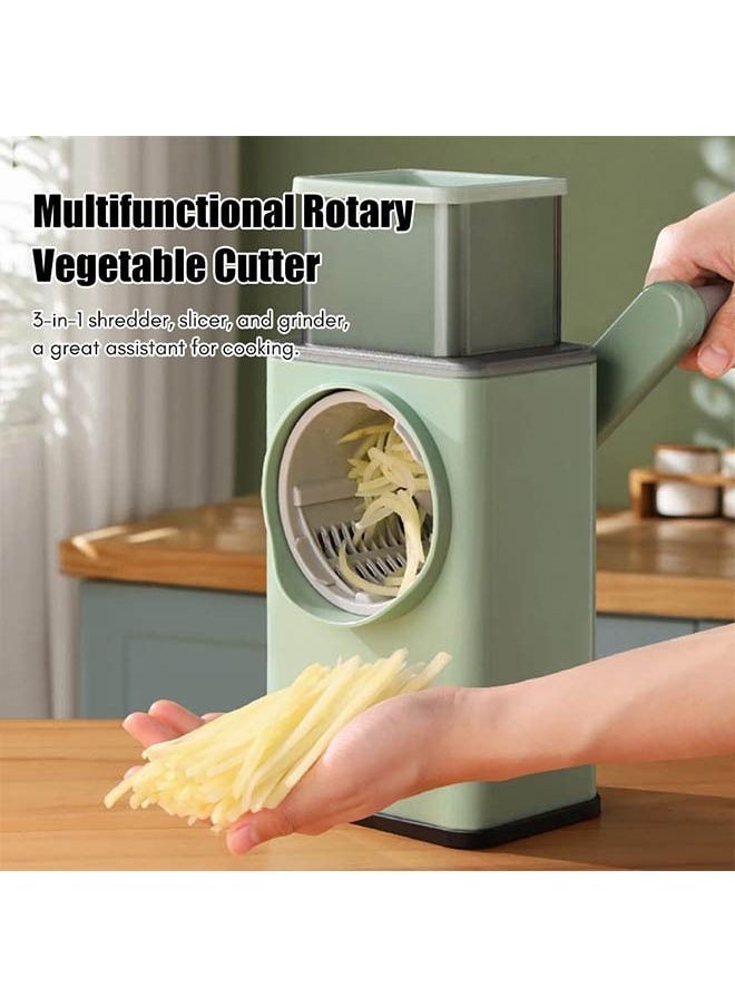 Arabest Multifunctional Vegetable Cutter Chopper Rotary Cheese Grater 3-in-1 Shredder Slicer Grinder Salad Maker Machine with Stainless Steel Roller Blades for Vegetable Fruit Nut  - Image 4
