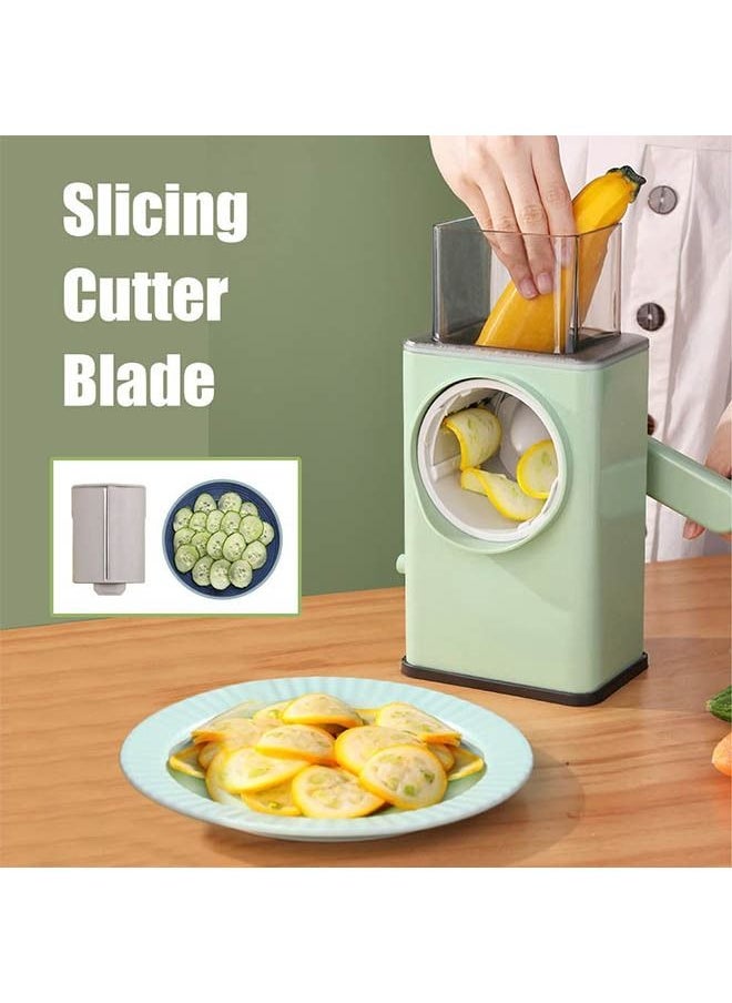 Arabest Multifunctional Vegetable Cutter Chopper Rotary Cheese Grater 3-in-1 Shredder Slicer Grinder Salad Maker Machine with Stainless Steel Roller Blades for Vegetable Fruit Nut  - Image 5