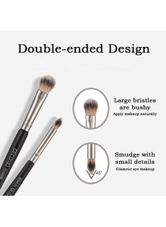 Gecomo 3 Pcs Double Ended Makeup Brush, 2-in-1 Eye Shadow Brush, Eyeshadow Smudge Brush  - Image 4