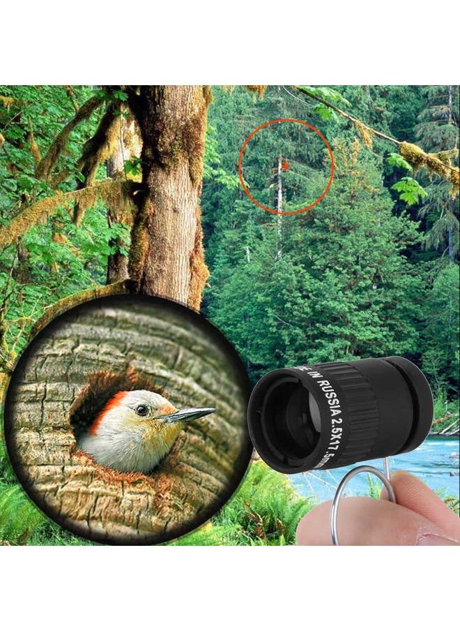 Thoraya 2.5X17.5mm Ultra Mini 2.5X Magnification Monocular Telescope Finger Buckle Handheld(black)  - Image 3