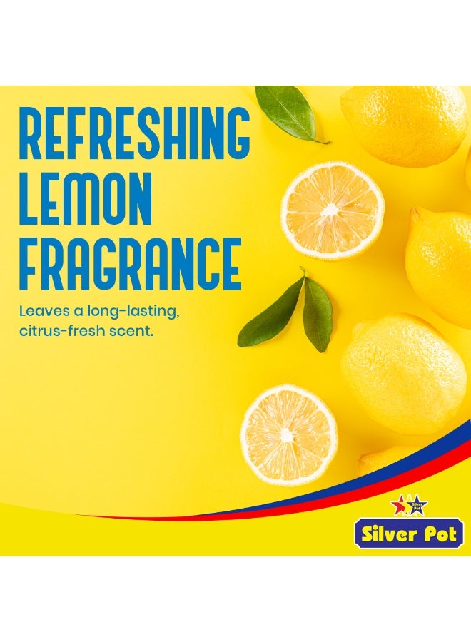 Silver Pot Disinfectant Floor Cleaner Liquid Lemon, 20 Litres – (4 x 5 Litres), Kills 99.9% Germs, Fresh Lemon Fragrance, Multi Surface Floor Cleaning Liquid for Home, Kitchen, Bathroom & Office - Image 2