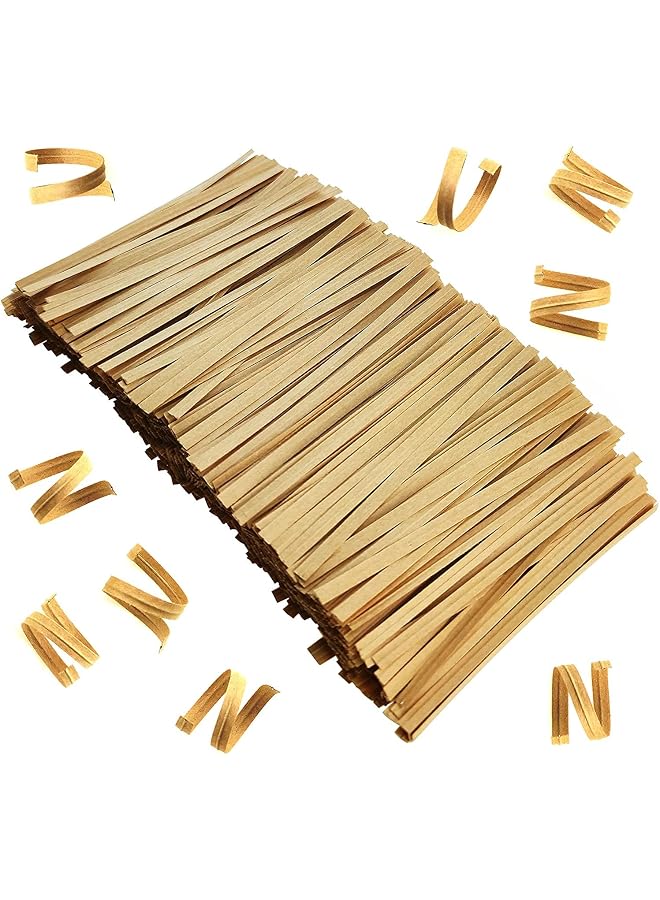 S-TOP 1000 Pcs 4 Inch Kraft Paper Twist Ties for Cello Bags Treat Bags Gift Packaging Bread Cookie Candy Cake Bags - Image 1