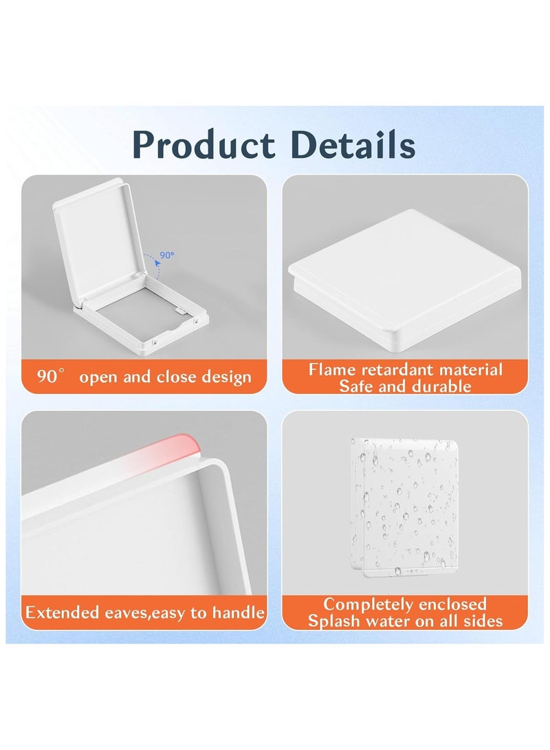 2 قطع من واقي مفتاح الإضاءة، وغطاء مفتاح حائط وقاية الأطفال، وحماية المقبس شديد الرقة، وغطاء واقي مفتاح الإضاءة، ومنع انقلابات المفاتيح غير المقصودة من قبل الأطفال والبالغين، والسلامة المنزلية (أبيض) - Image 4