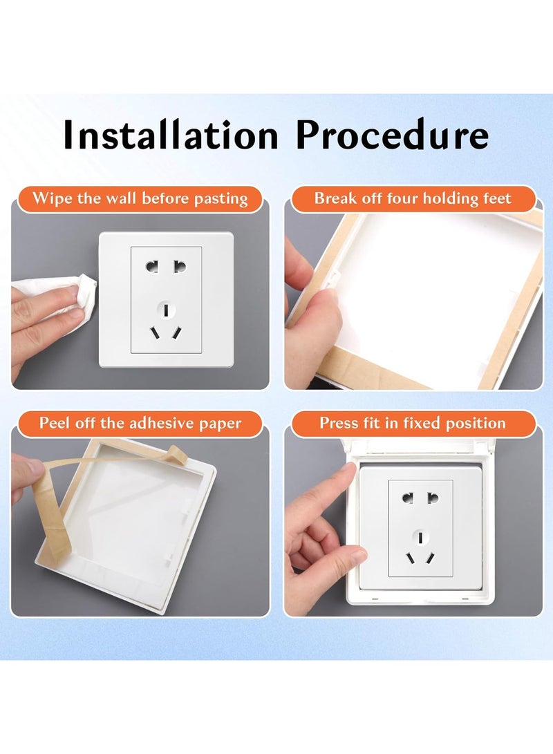 2 قطع من واقي مفتاح الإضاءة، وغطاء مفتاح حائط وقاية الأطفال، وحماية المقبس شديد الرقة، وغطاء واقي مفتاح الإضاءة، ومنع انقلابات المفاتيح غير المقصودة من قبل الأطفال والبالغين، والسلامة المنزلية (أبيض) - Image 5