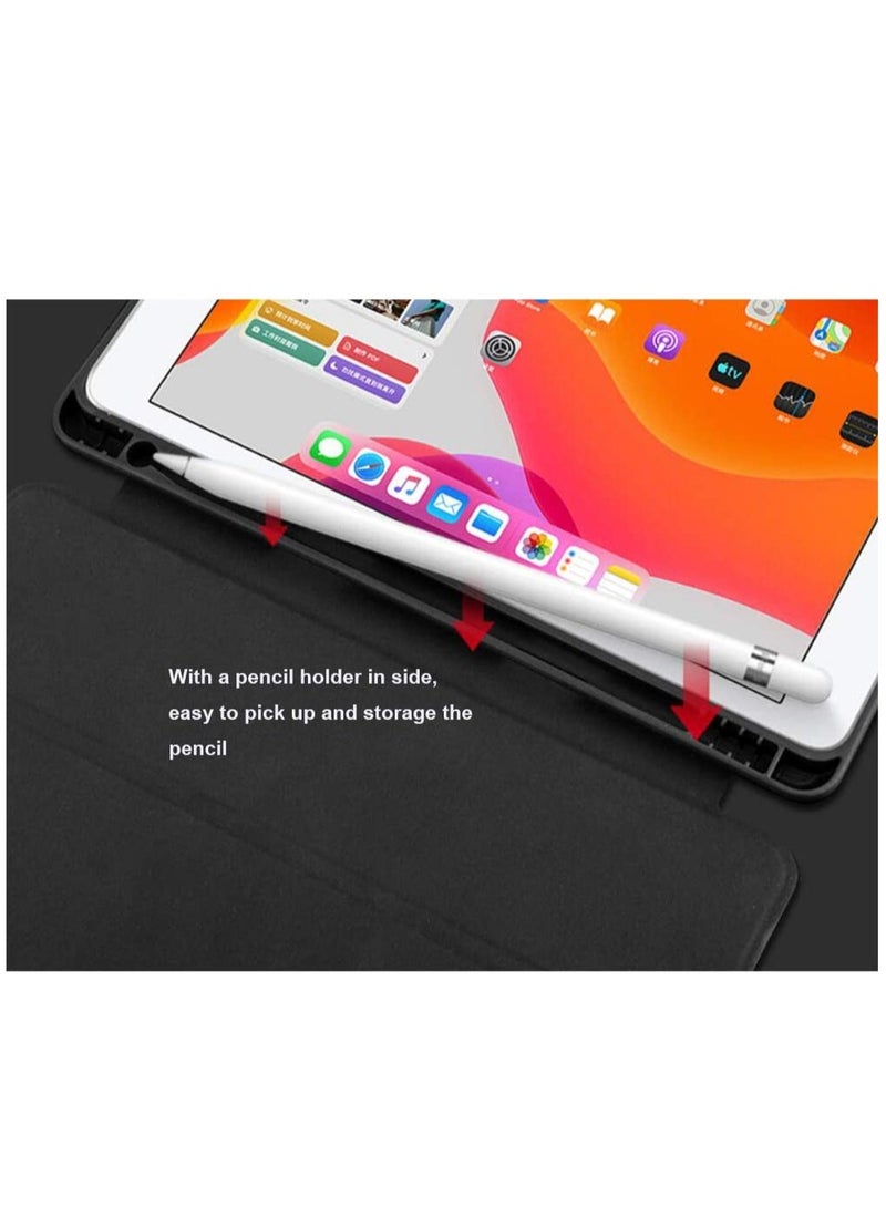 DUSALA Soft Smart Case with Pencil Holder Foldable Stand for iPad 10.2 Inch 9th 8th 7th Generation 2021 2020 2019 iPad Air 3rd Generation iPad Pro 10.5 Inch Navy Blue - Image 2