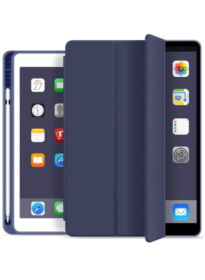 DUSALA Soft Smart Case with Pencil Holder Foldable Stand for iPad 10.2 Inch 9th 8th 7th Generation 2021 2020 2019 iPad Air 3rd Generation iPad Pro 10.5 Inch Navy Blue - Image 5