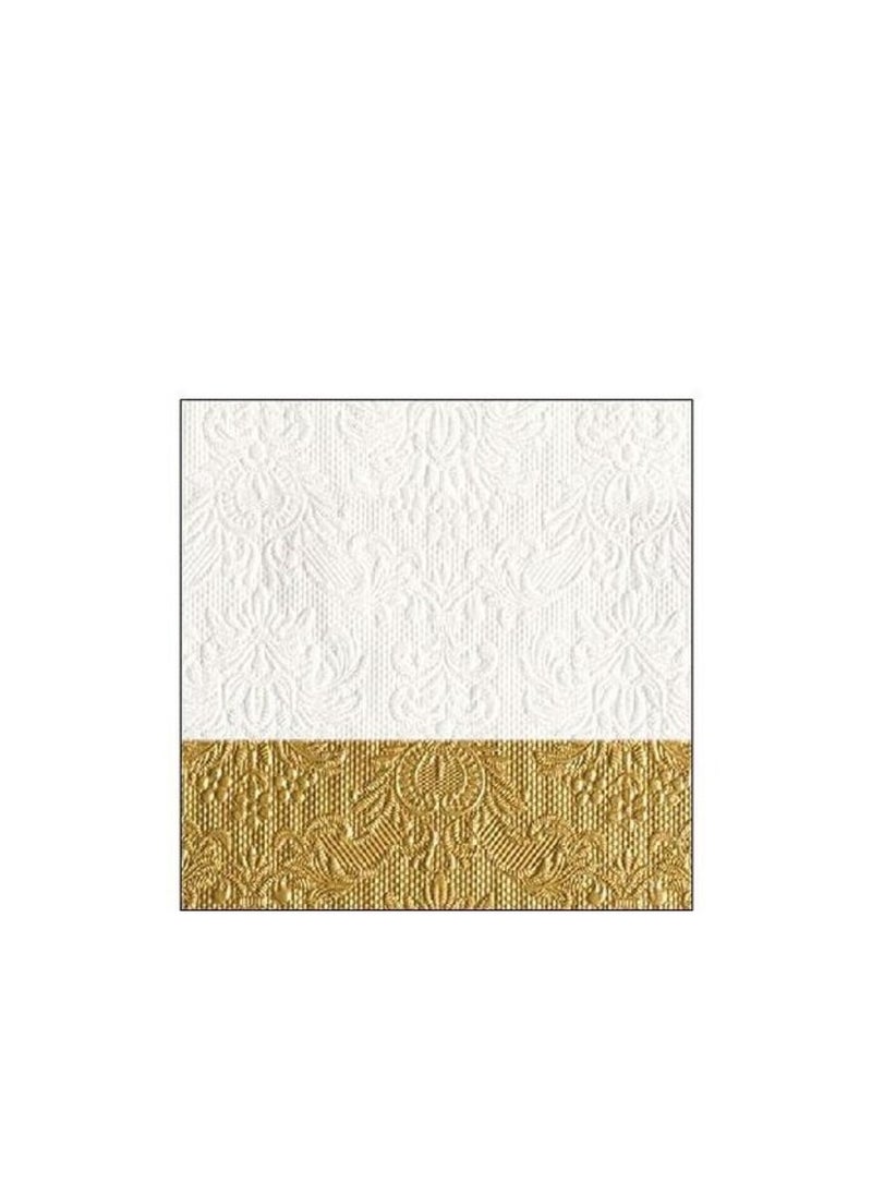 Ambiente Ambiente Small Embossed Napkins, Dip Gold 
