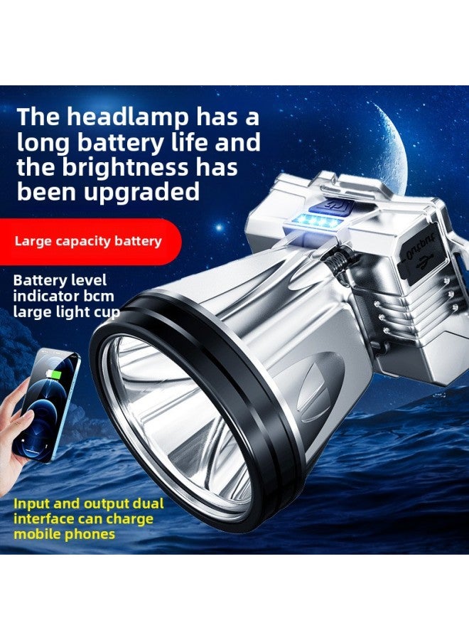 Loquat P50 Strong Headlight Long Endurance Induction LED Outdoor Fishing Special Charging Super Bright Headlight Waterproof Headlight-Color:Strong Light Headlight + Induction Model + T6 Lamp Beads + Dc Cha - Image 2